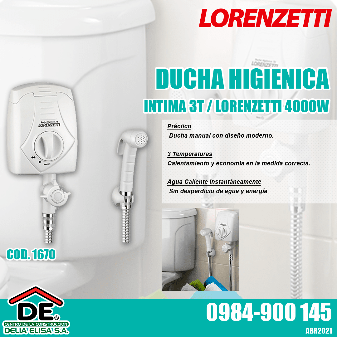 Comercial Santo Domingo - Ducha Higiénica #Lorenzetti La Ducha Higiénica 3T  te proporciona comodidad en su día a día, pues ofrece agua caliente para su  higiene personal. Se puede utilizar como sustituta